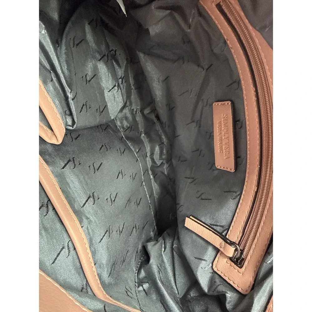 Simply Vera Vera Wang Dusty Rose Pink Pleated Hobo Shoulder Bag Gunmetal Chain